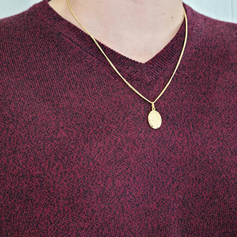 St. Christopher Medallion Oval Solid Gold