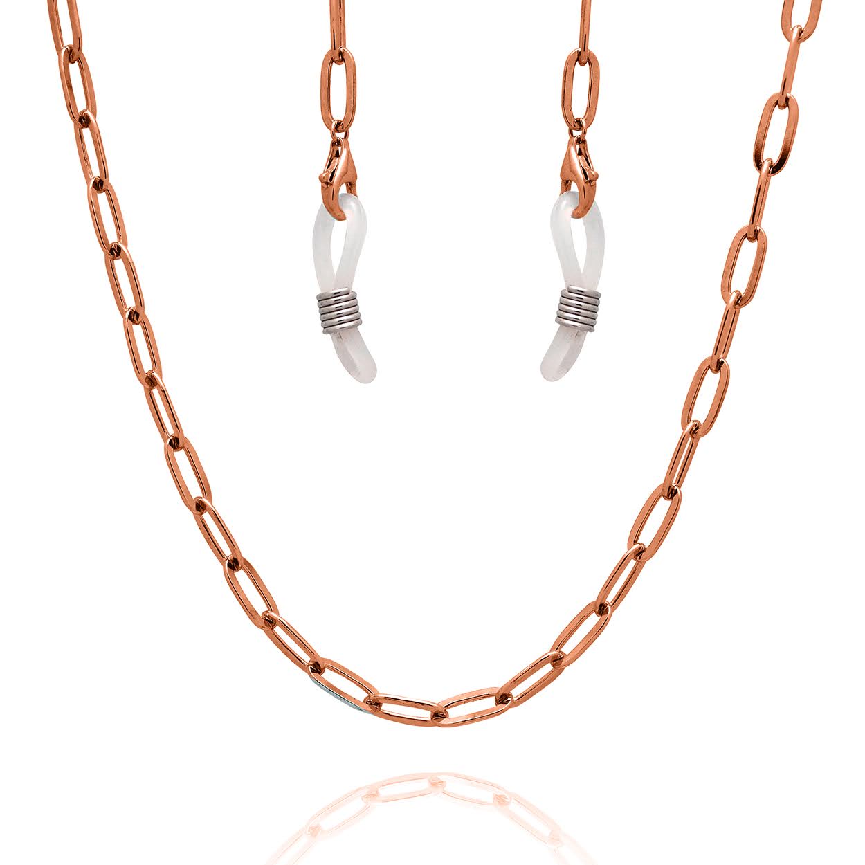 Rose Gold Eye Glasses Paper Clip Chain