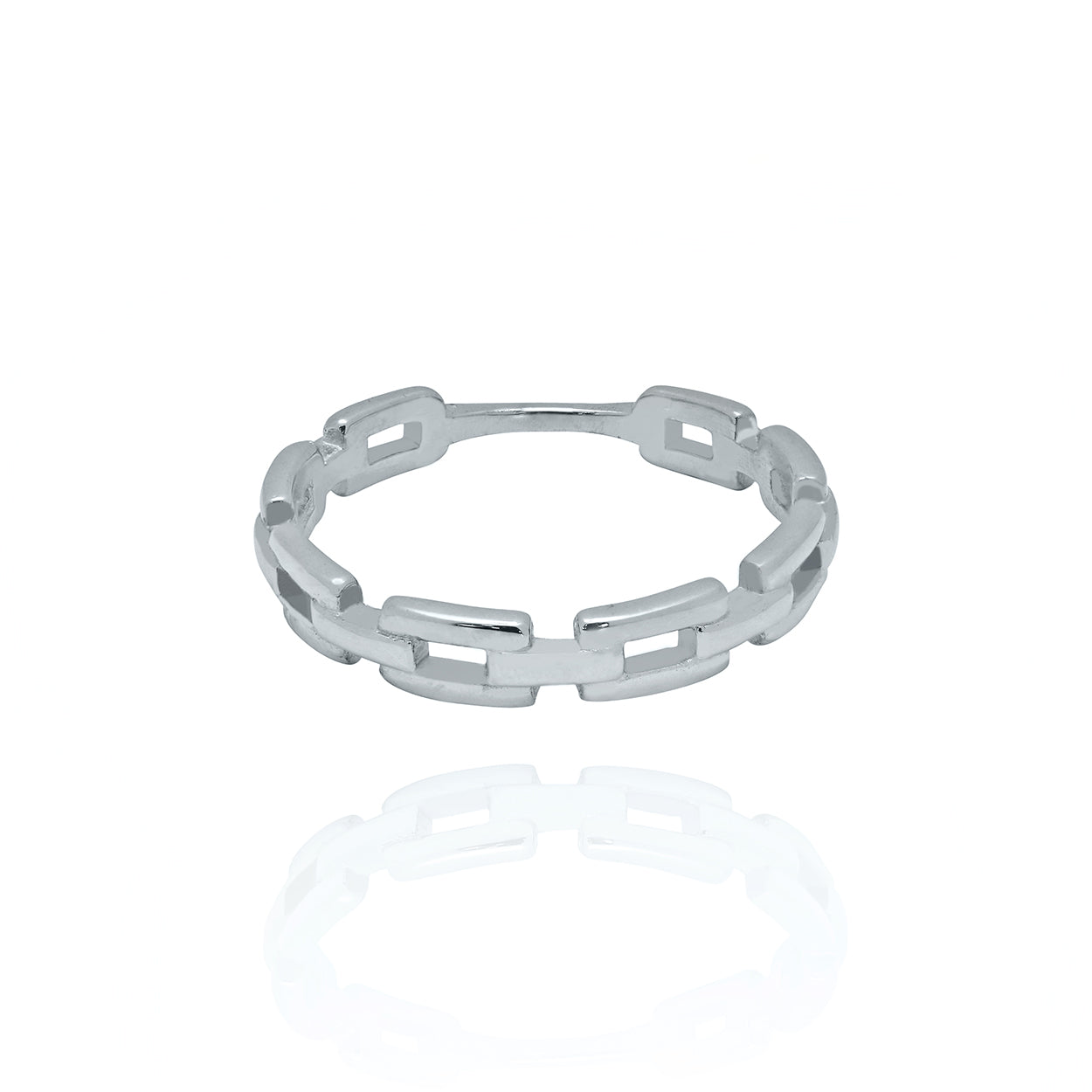 10KT White Gold Links Ring