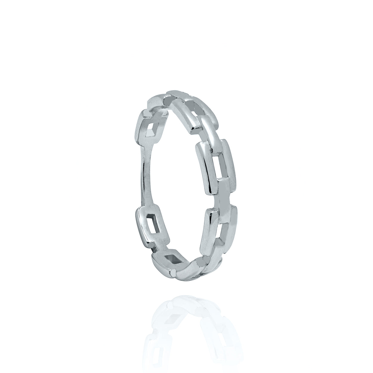 10KT White Gold Links Ring 2