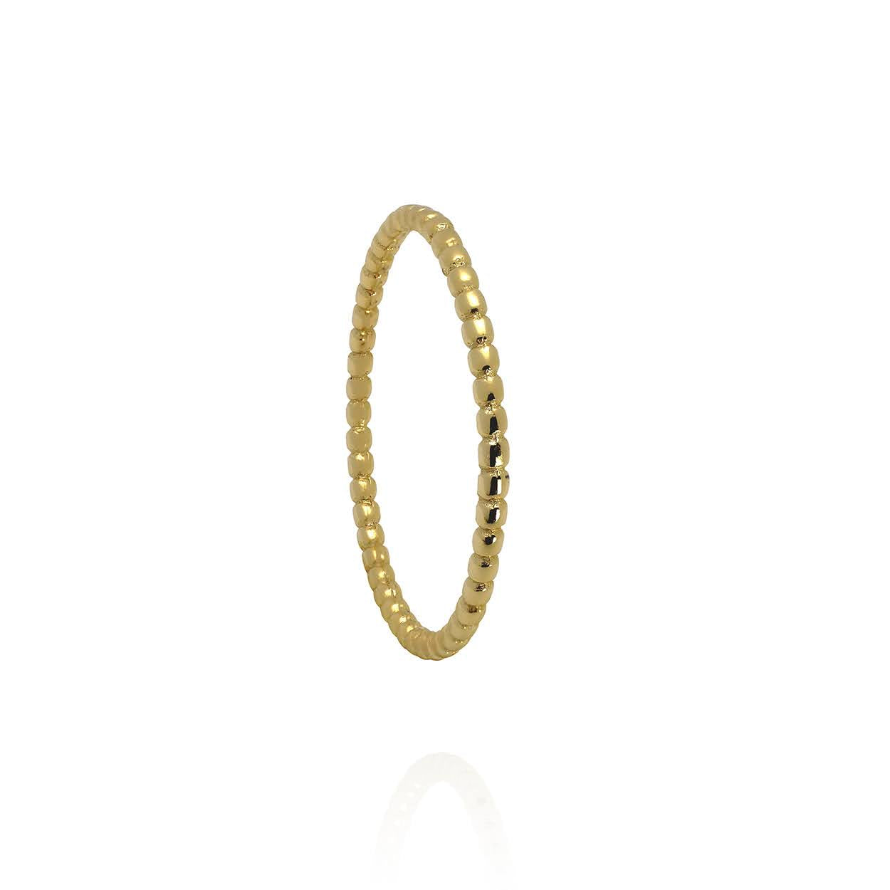 Sterling Silver 18KT Gold Plated Beaded Band 2