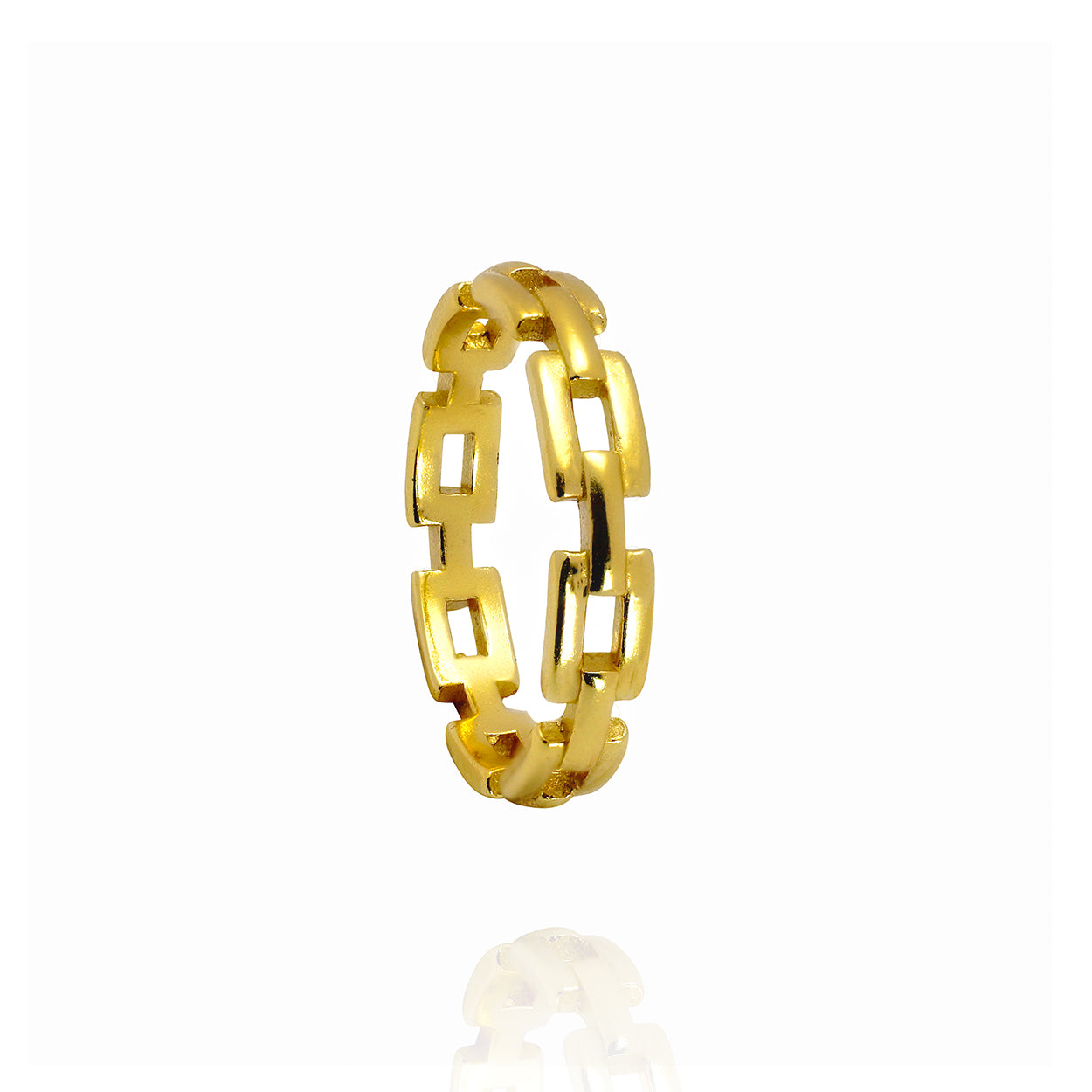 18kt Yellow Gold Plated Link Style Ring 2