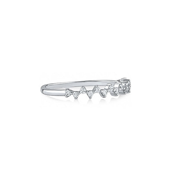 Sterling Silver Cubic Zirconia Set Pulse Ring 2