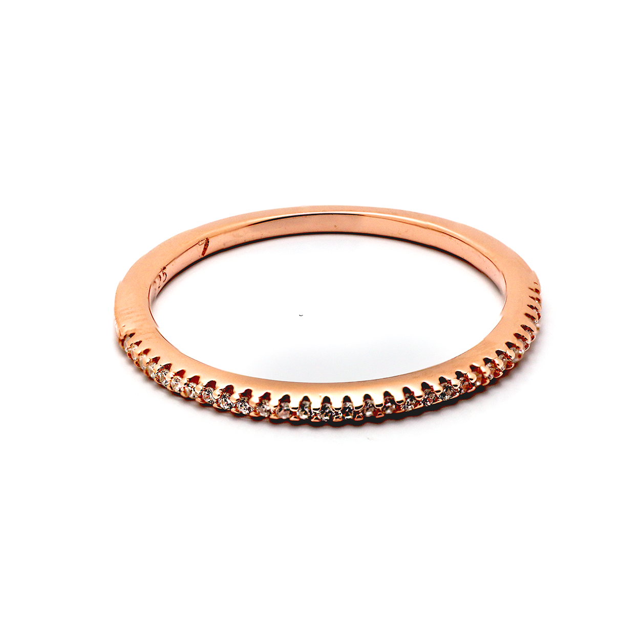 18kt Rose Gold Plated Cubic Zirconia Set Thing Band
