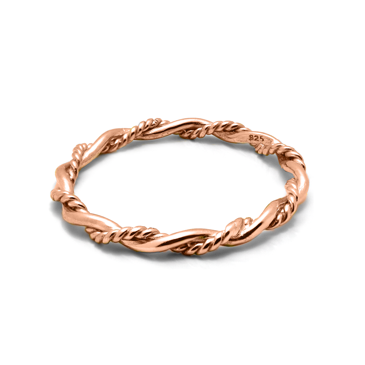 18kt Rose Gold Plated Mesh Swirl Band