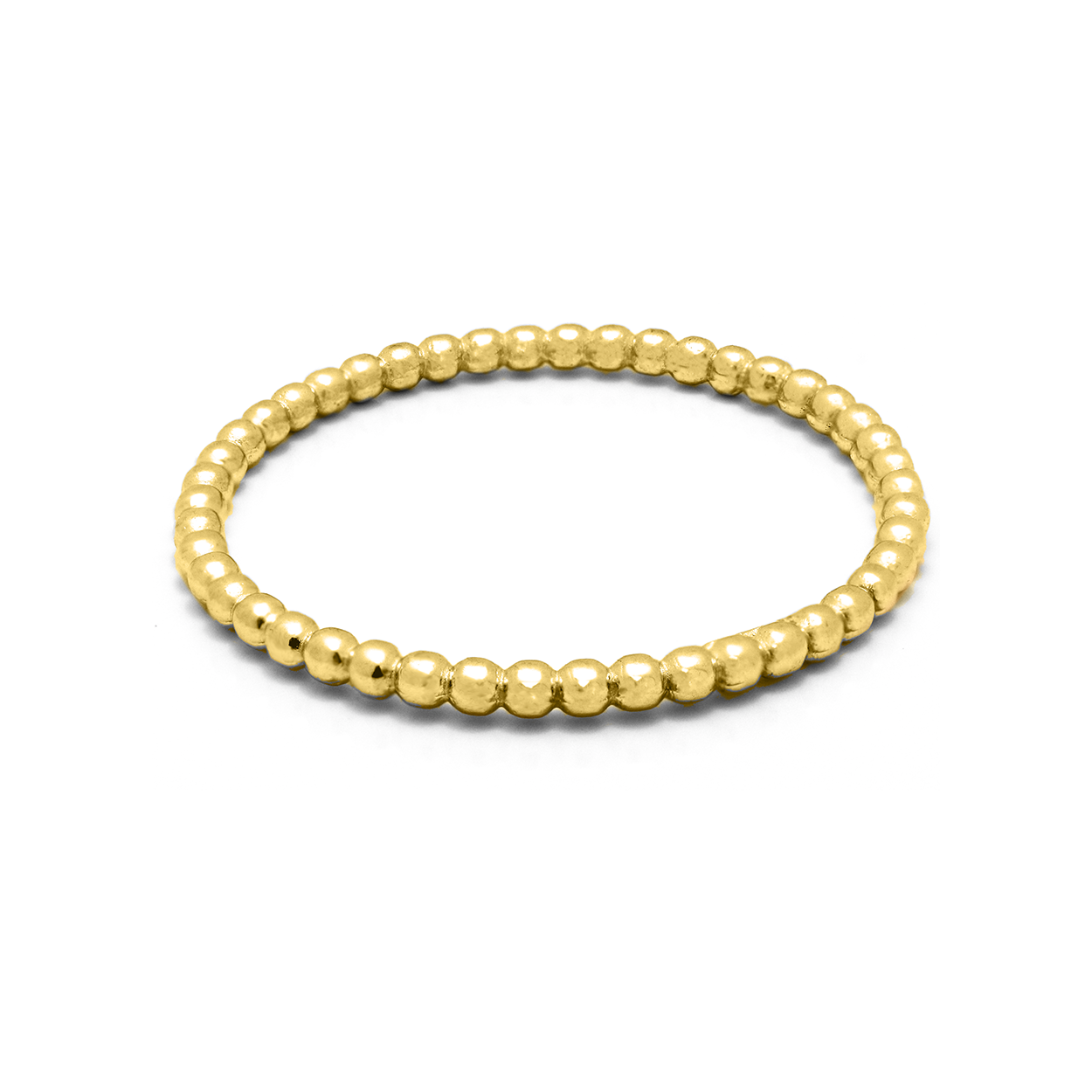 Sterling Silver 18KT Gold Plated Beaded Band 1