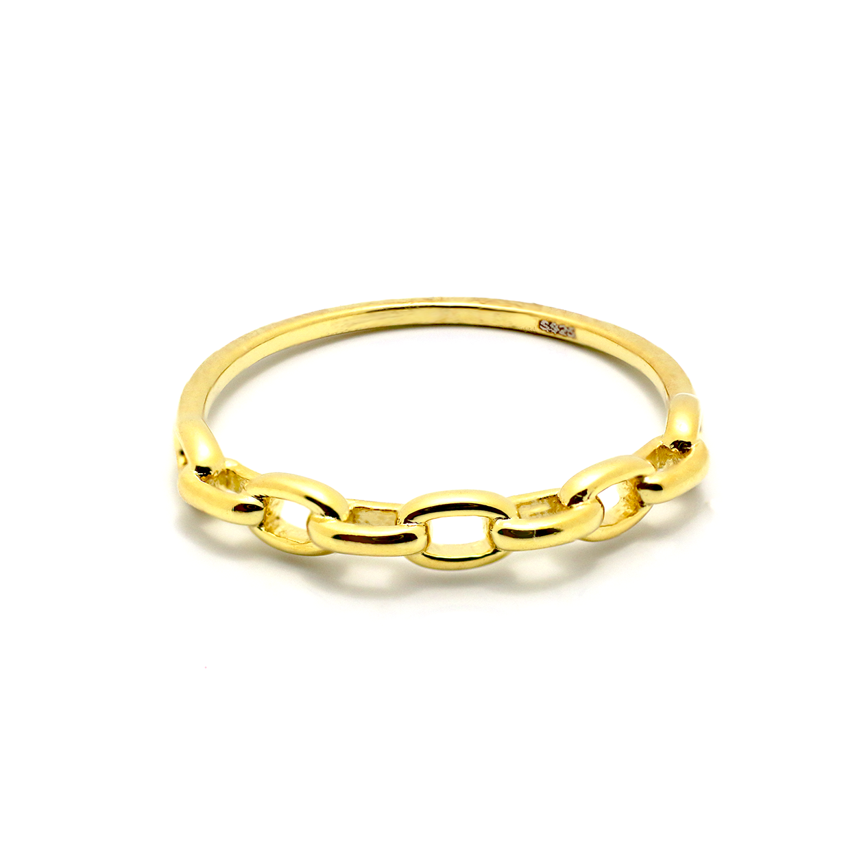 18kt Yellow Gold Plated Short Links Ring