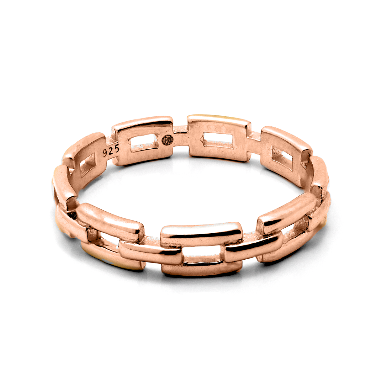 18kt Rose Gold Plated Link Style Ring