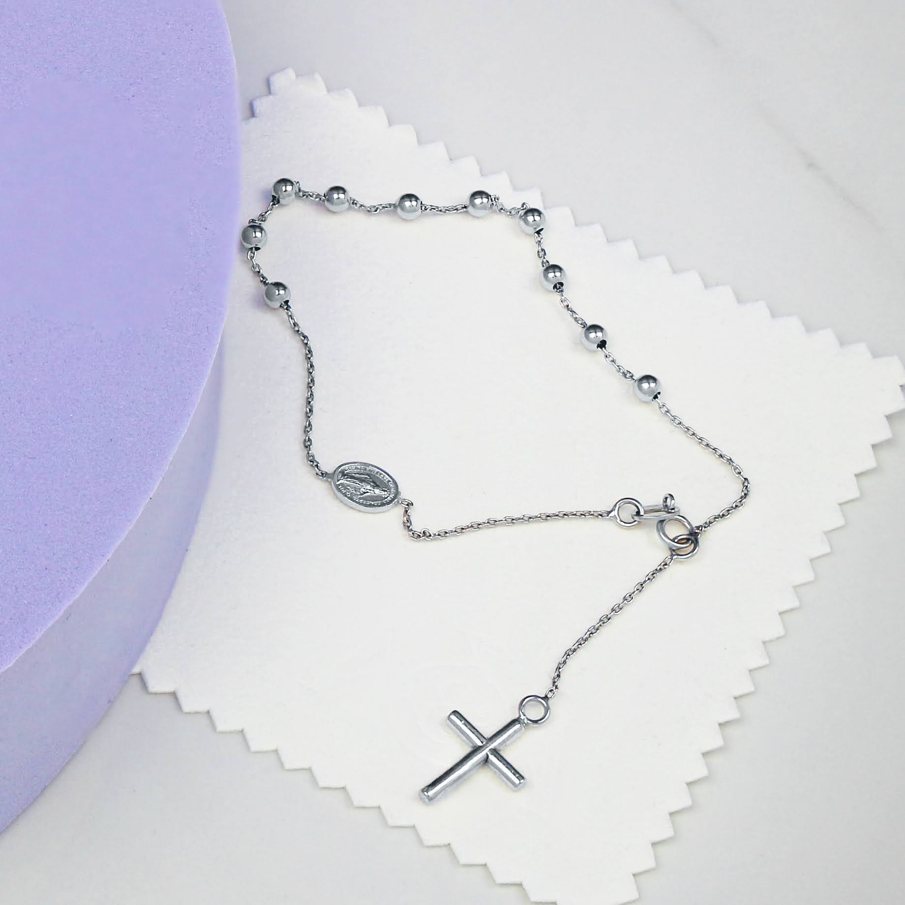 Sterling Silver Immaculate Rosary Bracelet