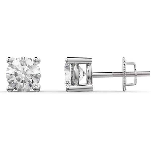 Lab Grown Diamond Stud Earrings 0.33CTW with Threaded Backings Solid Gold White