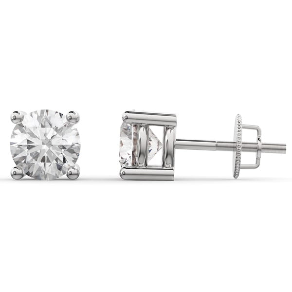 Lab Grown Diamond Stud Earrings 0.50CTW with Threaded Backing Solid Gold White