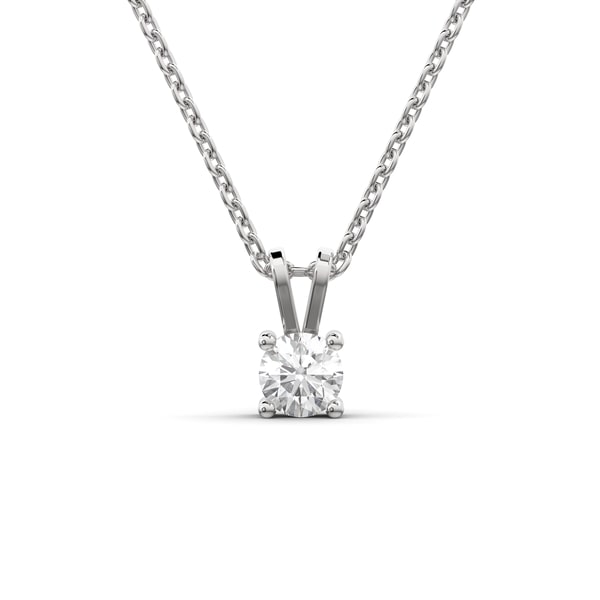 Lab Grown Round Diamond Necklace on a Cable Chain 0.25CTW Solid Gold White