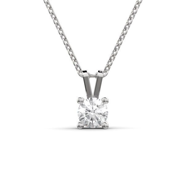Lab Grown Round Diamond Necklace 0.35CTW on a Cable Chain Solid Gold White