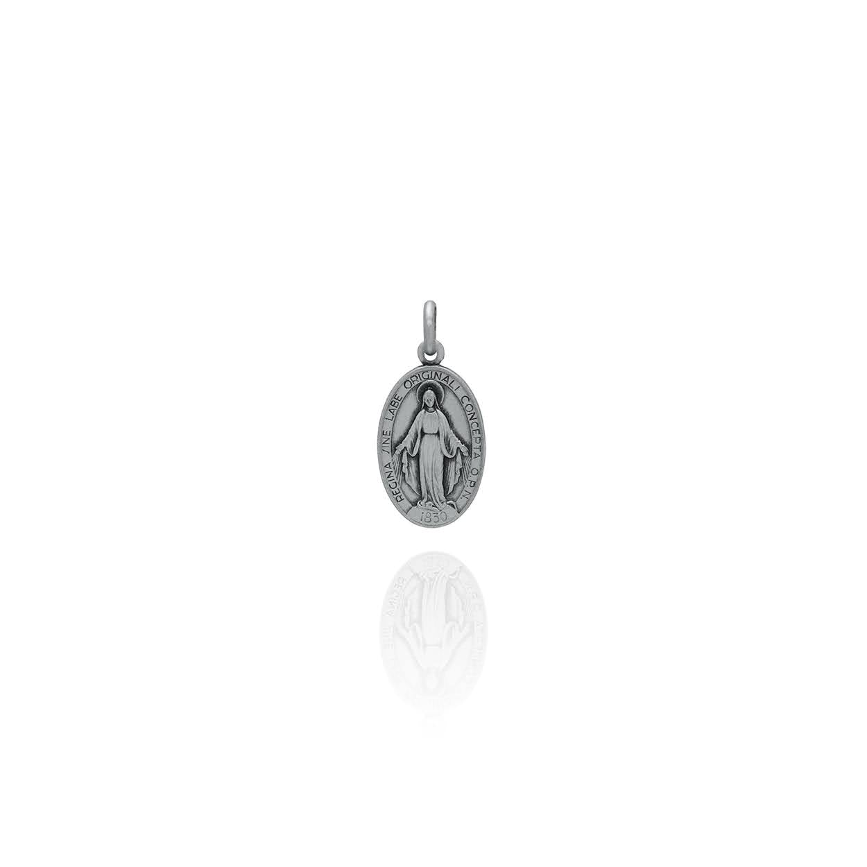 Small Sterling Silver Mother Mary Immaculate Medallion