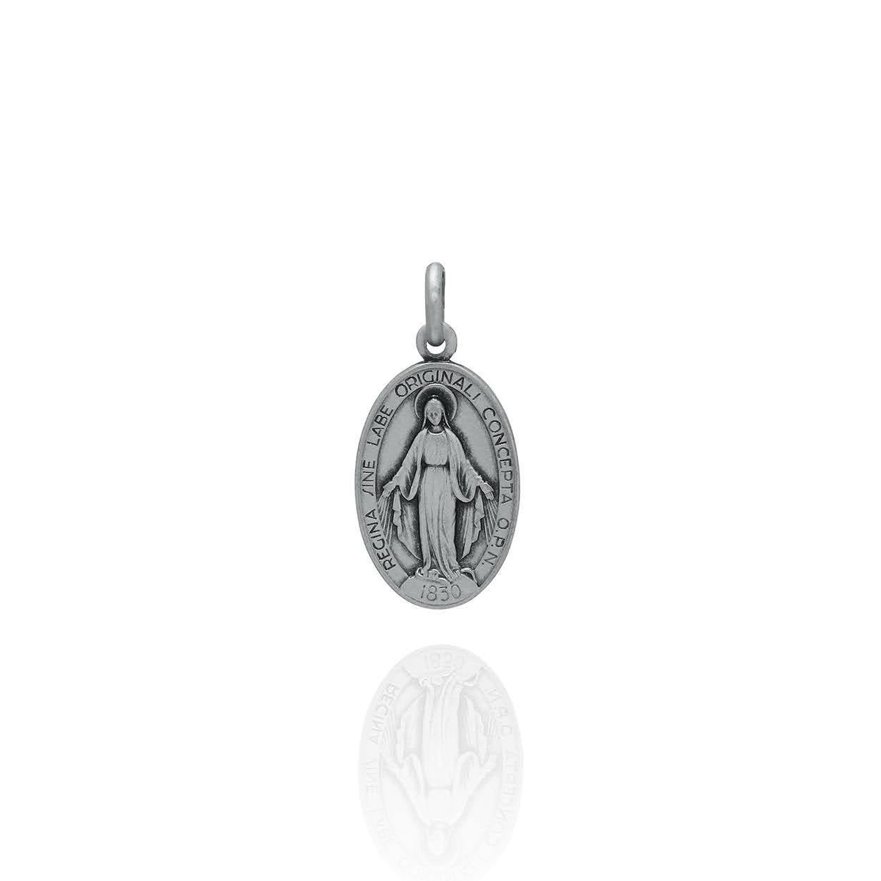 Medium Sterling Silver Mother Mary Immaculate Medallion