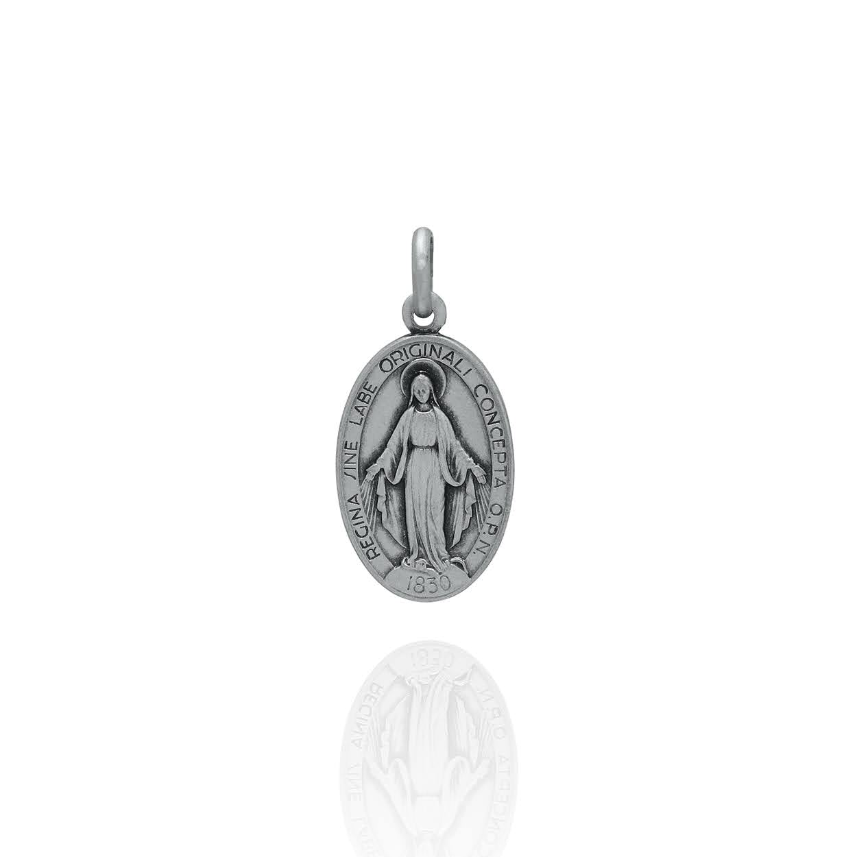 Extra-Large Sterling Silver Mother Mary Immaculate Medallion