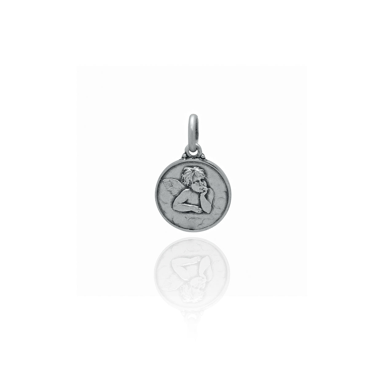 Extra-Small Sterling Silver Angel Medallion