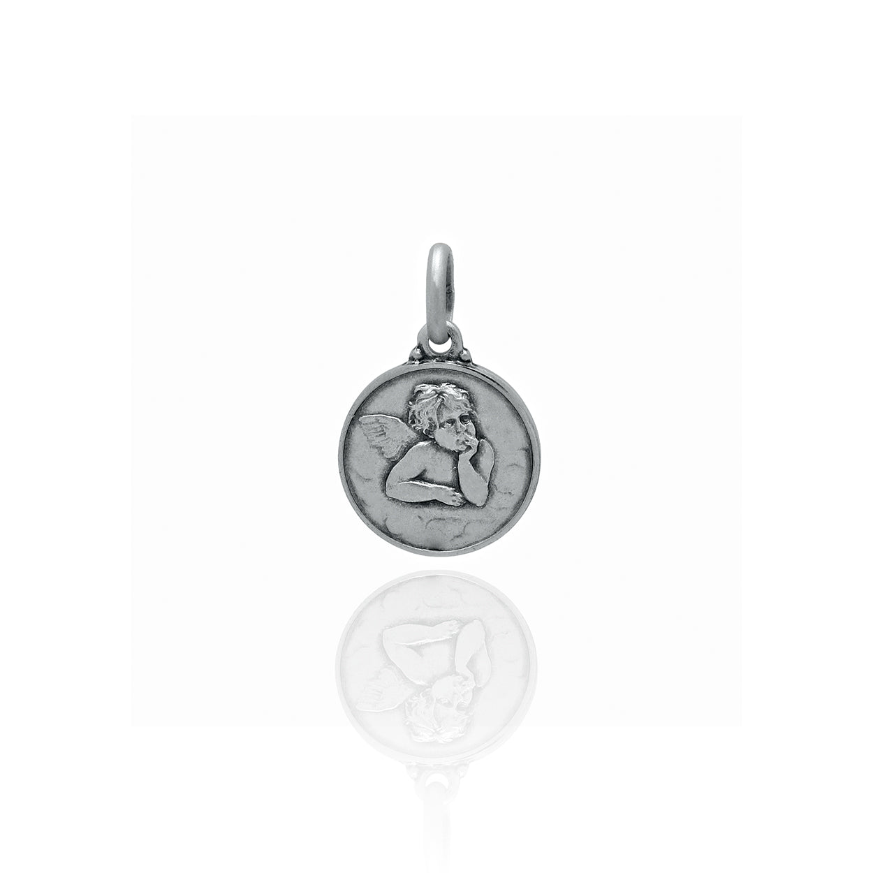 Small Sterling Silver Angel Medallion