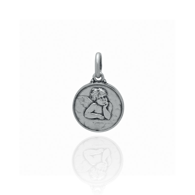 Medium Sterling Silver Angel Medallion