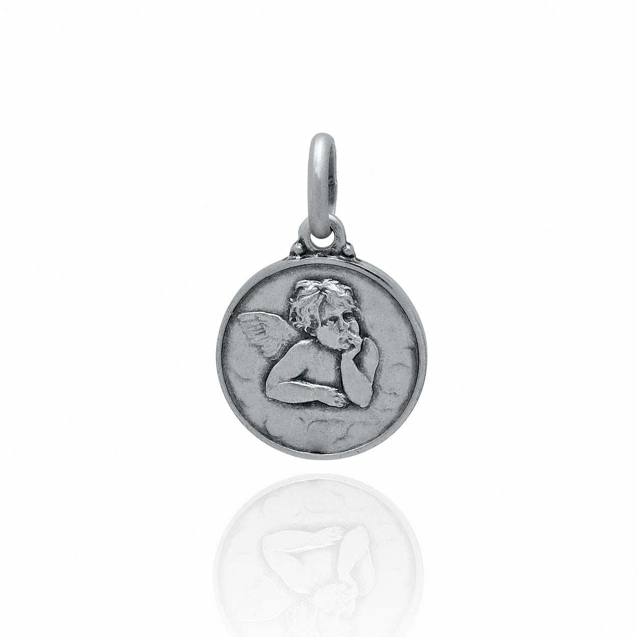 Extra-Large Sterling Silver Angel Medallion