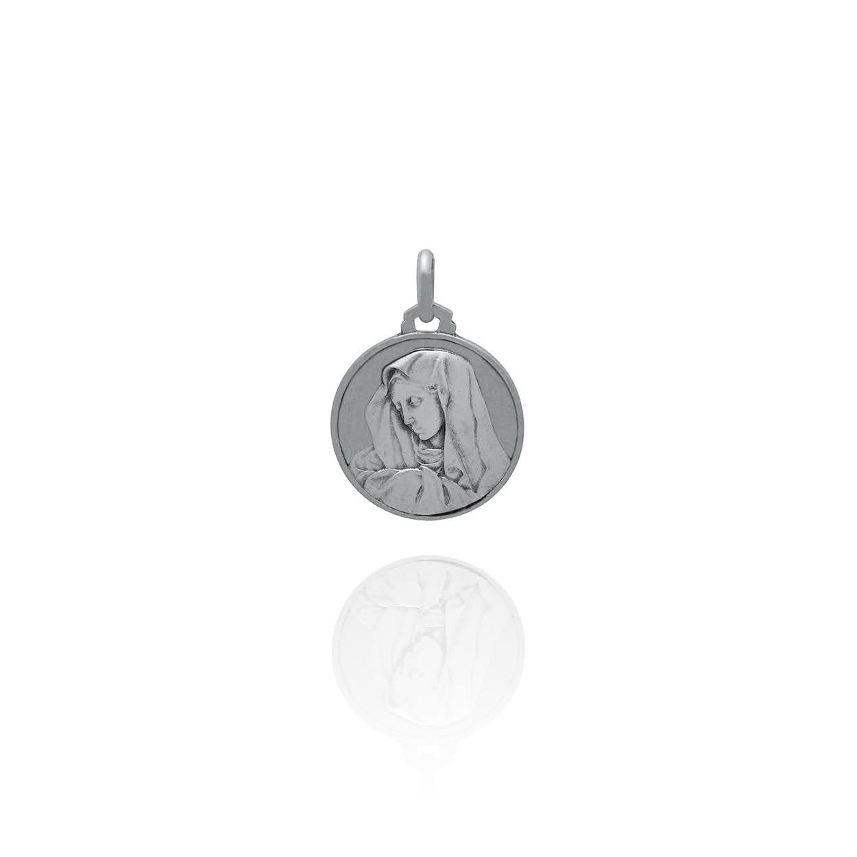 Small Sterling Silver Mother Mary Medallion
