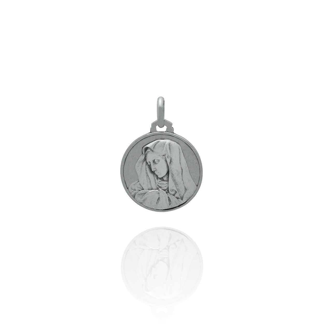 Large Sterling Silver Mother Mary Medallion