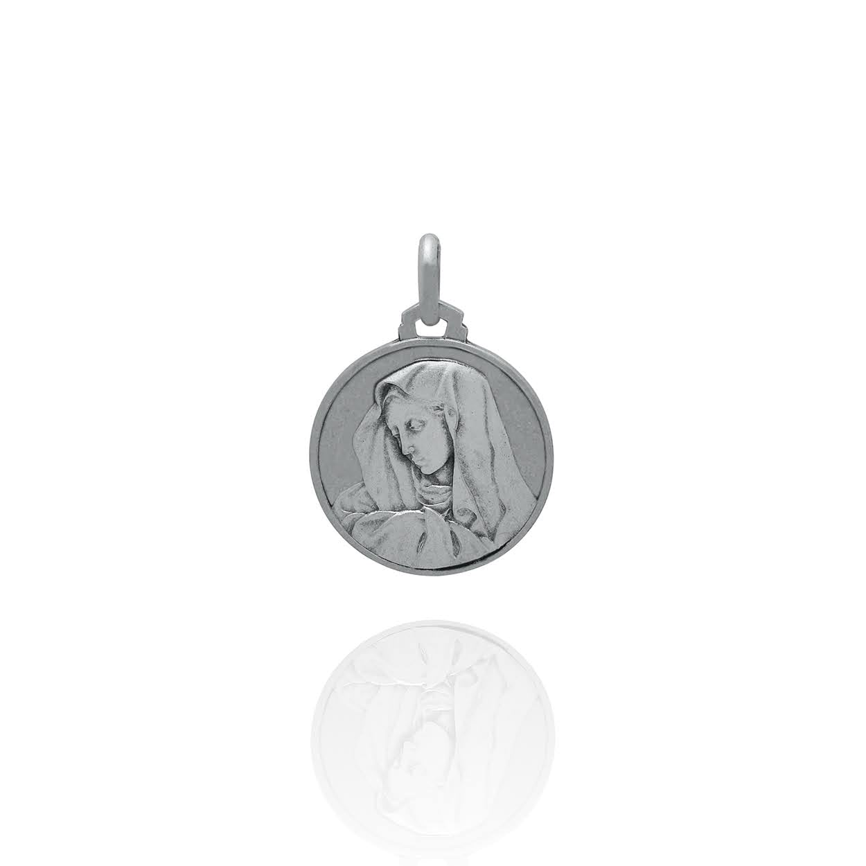 Medium Sterling Silver Mother Mary Medallion