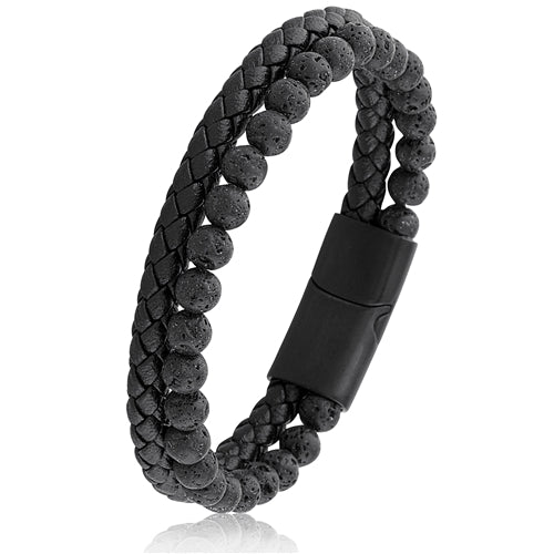 Leather Beaded Leather Bracelet