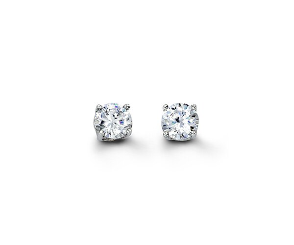 5mm Silver Stud Earrings with Cubic Zirconia