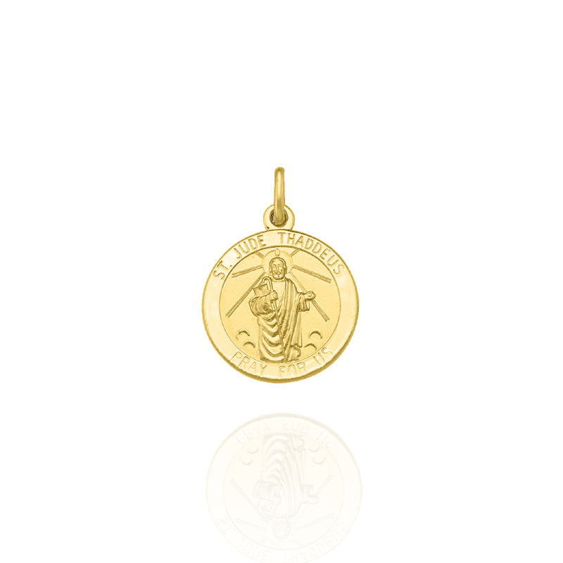 Solid Yellow Gold St. Jude Medallion Large