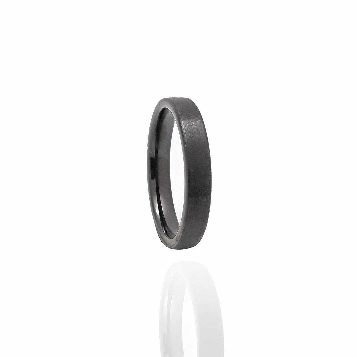 Tungsten Carbide Ring 4mm Width and Satin Finished Plated in IP Black