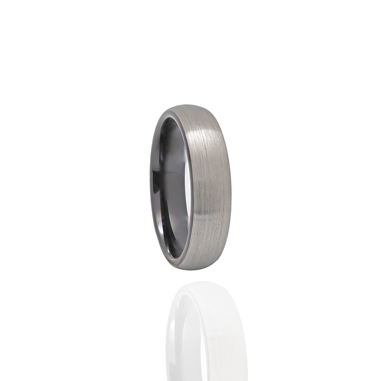 Classic Domed Gunmetal Satin Finished Tungsten Carbide Ring
