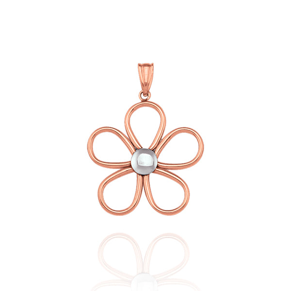 10kt Rose Gold Flower Pendant