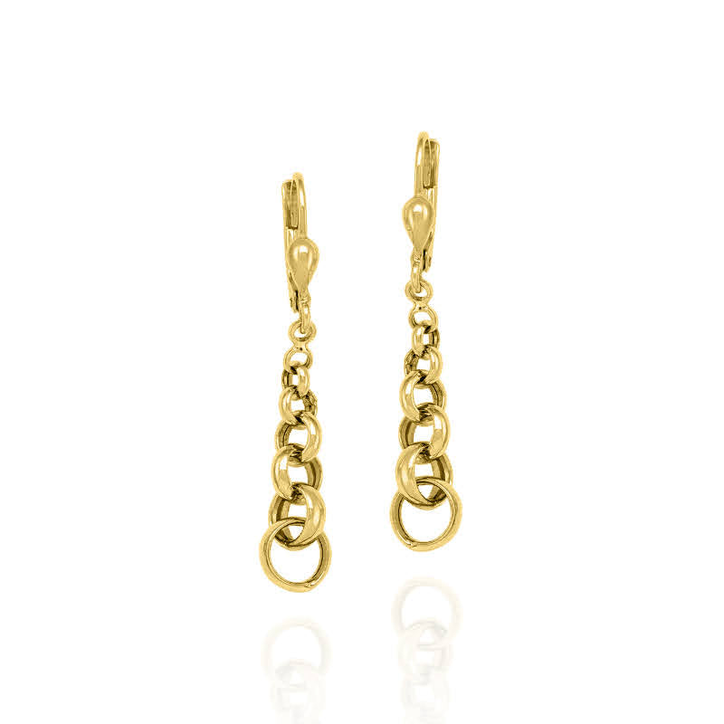 Gold Rolo Drop Earrings