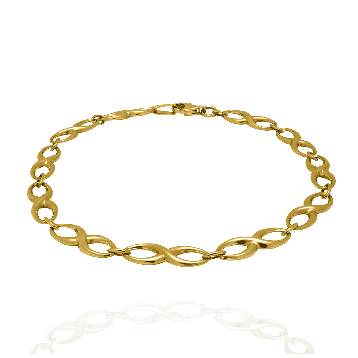 10kt Yellow Gold Bracelet with Infinity Style Links