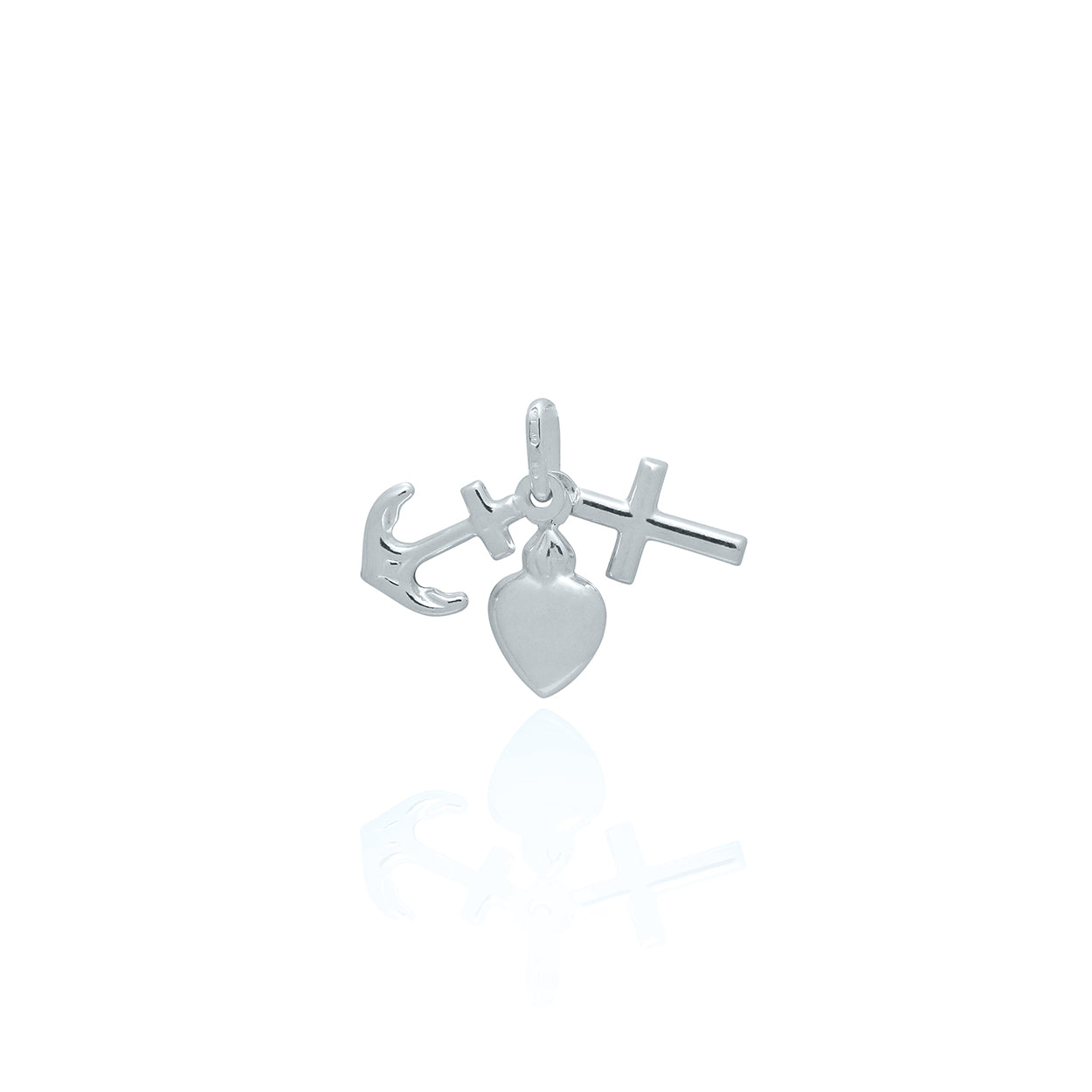 18KT White Gold Faith Hope and Charity Pendant