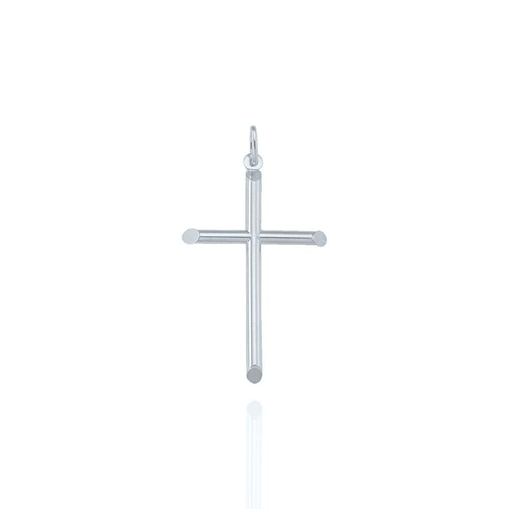 Solid White Gold Cross Medium
