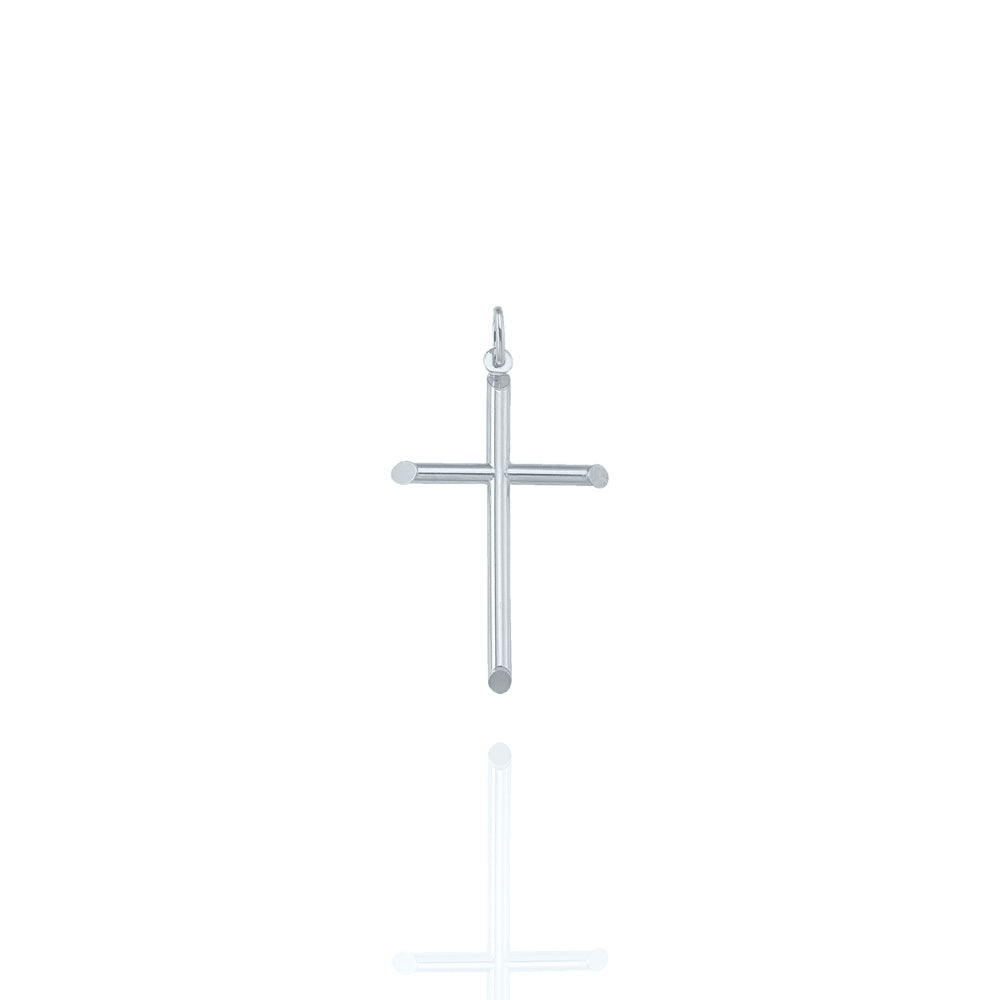 Solid White Gold Cross Small