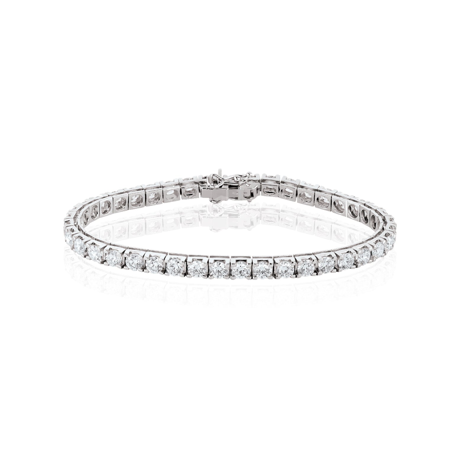 14KT Gold Diamond Tennis Bracelet White