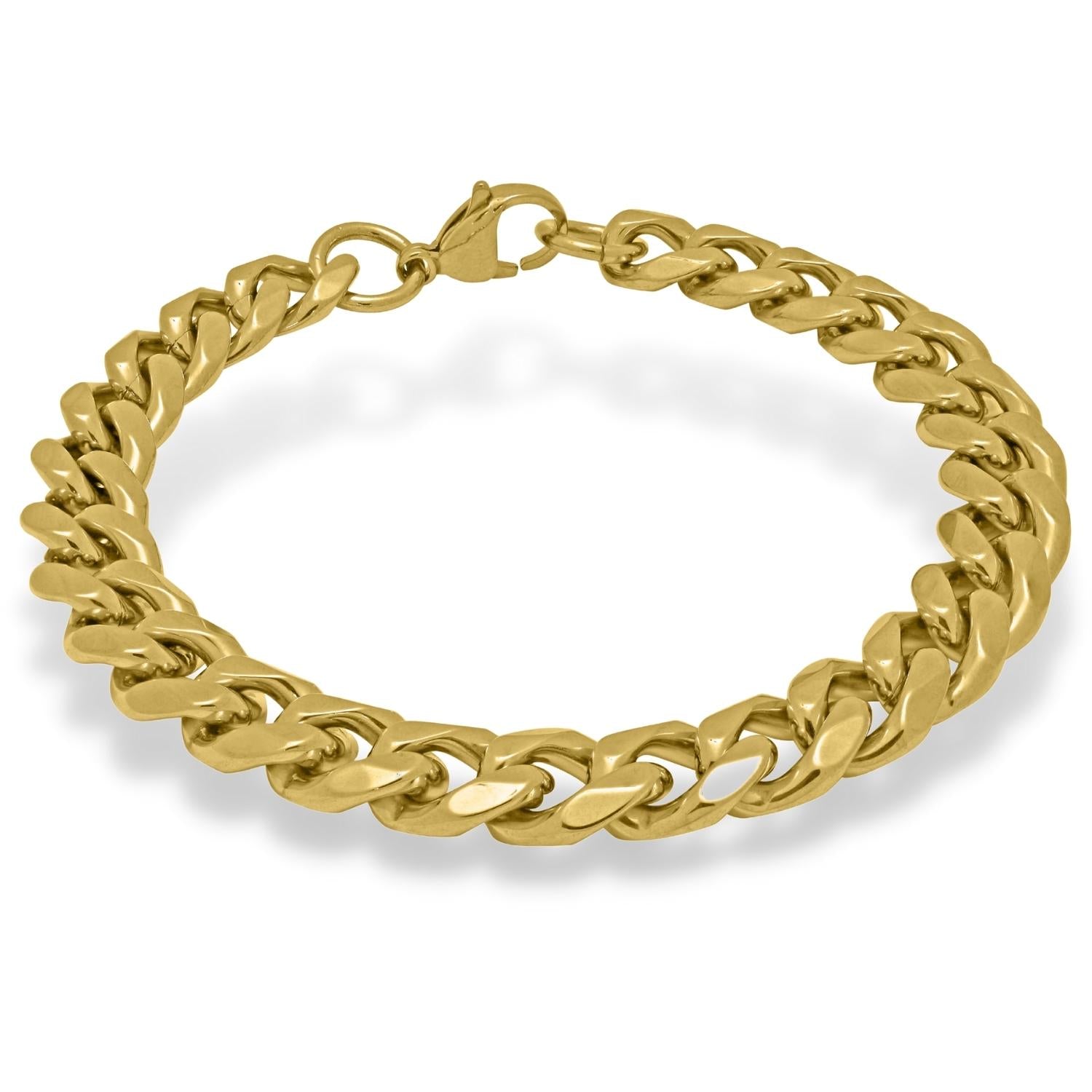 12.4mm Wide Curb Style Chain Solid Yellow gold