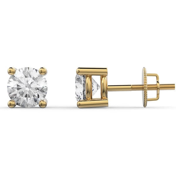 Round Diamond Studs 0.60 CTW - 14KT Gold