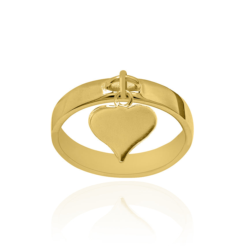 Gold ring sales with dangling charm