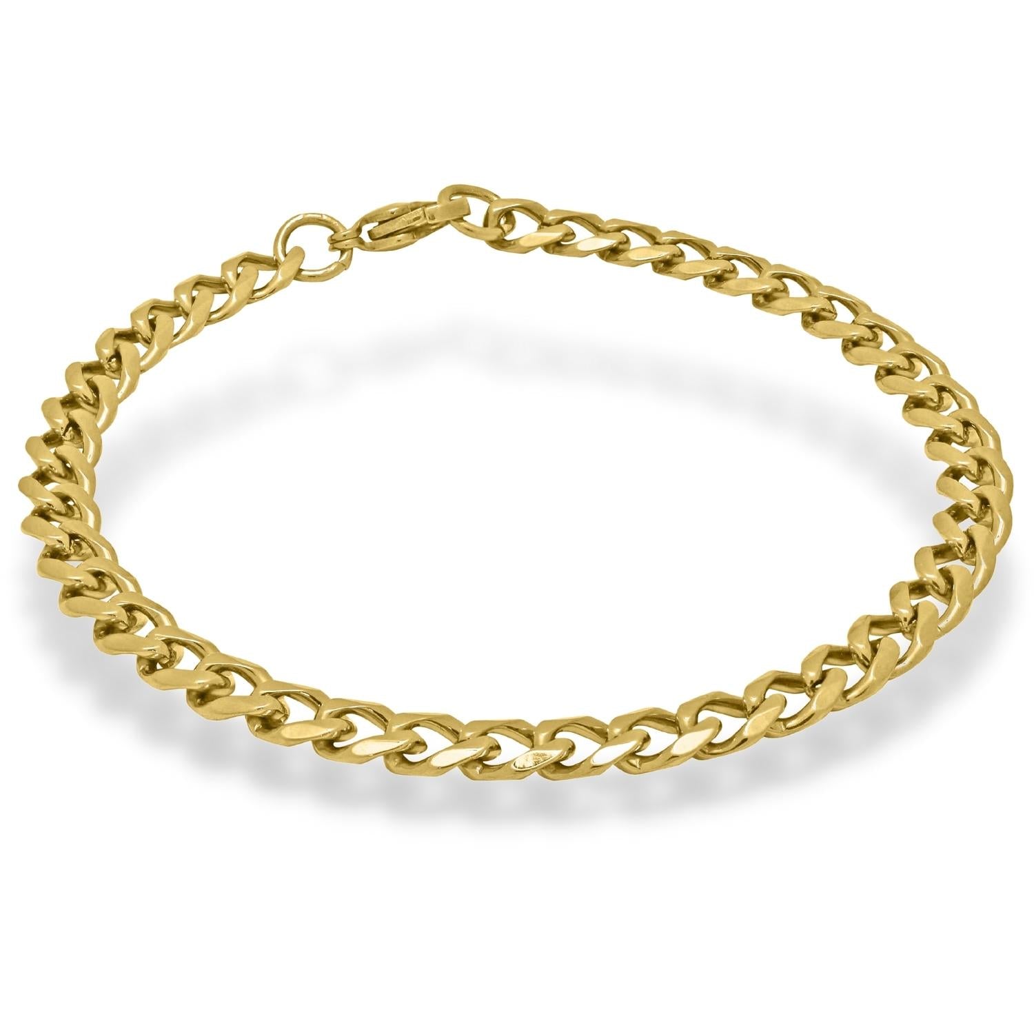 5.5mm Wide Curb Style Chain Solid Gold Yellow