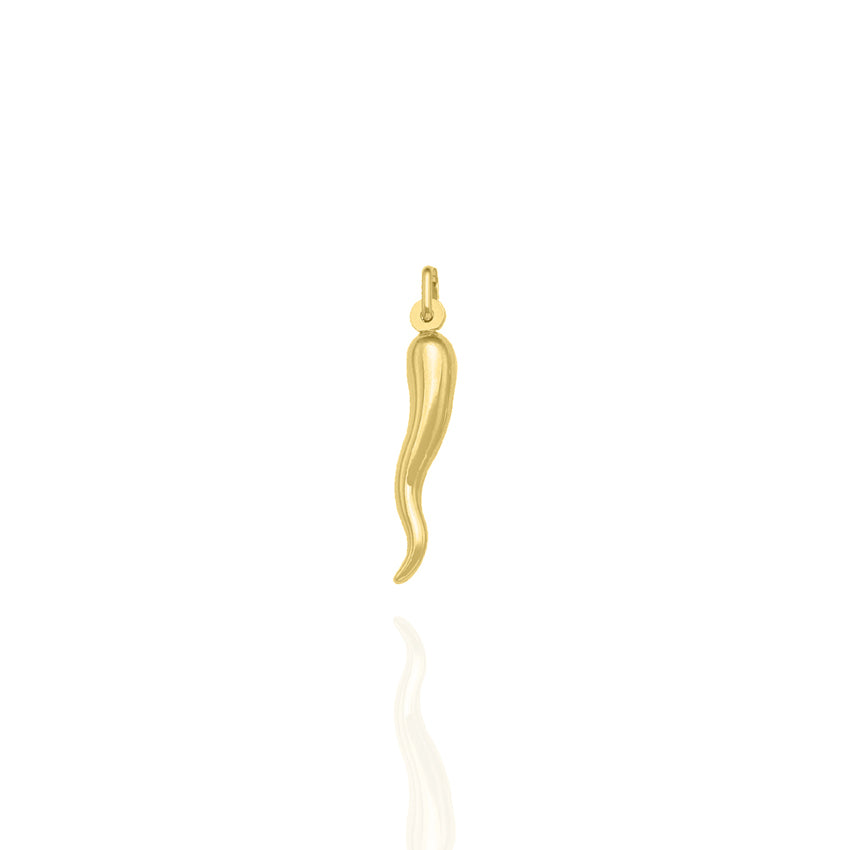 Solid Yellow Gold Peperoncino Pendant Small