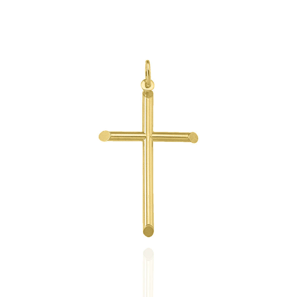 Solid Yellow Gold Cross Large