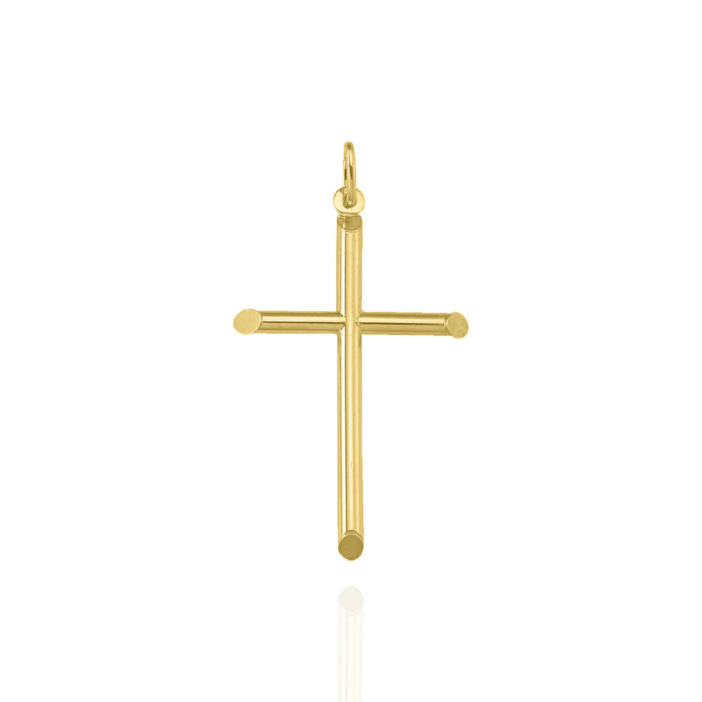 Solid Yellow Gold Cross Large