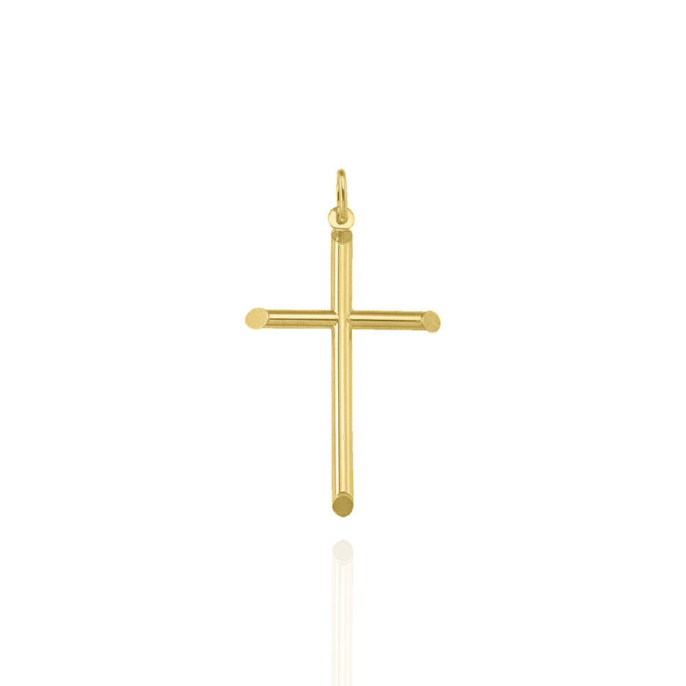 Solid Yellow Gold Cross Medium