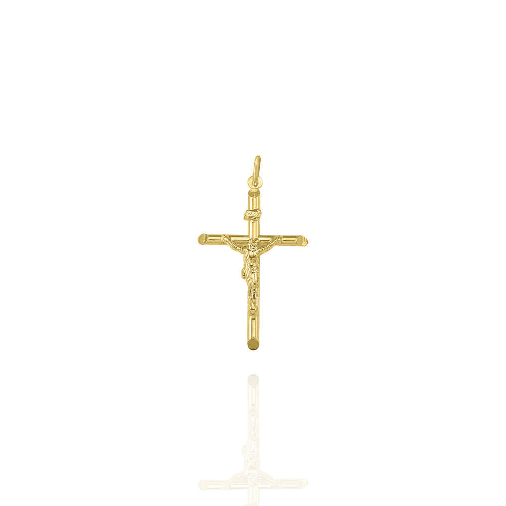Solid Yellow Gold Crucifix Small